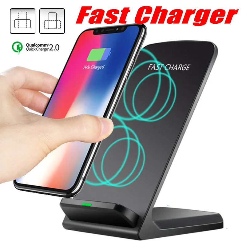 

Qi Wireless Charger Stand Fast Charging For iPhone XS Max XR X 8 For Samsung S9 S8 S7 Fast Wireless Charging Stand Pad
