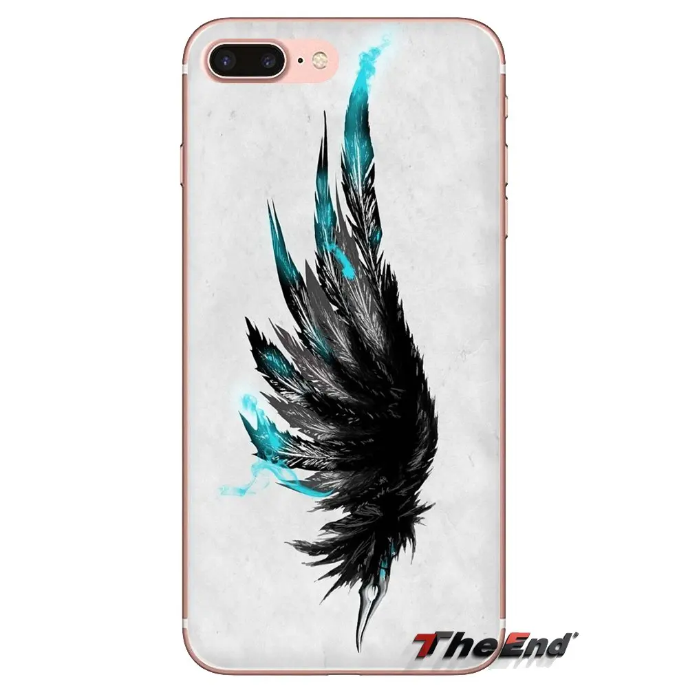 Pastel Angel Wing Art TPU Transparent Skin Cover For Sony Xperia Z Z1 Z2 Z3 Z5 compact M2 M4 M5 C4 E3 T3 XA Huawei Mate 7 8 Y3II |