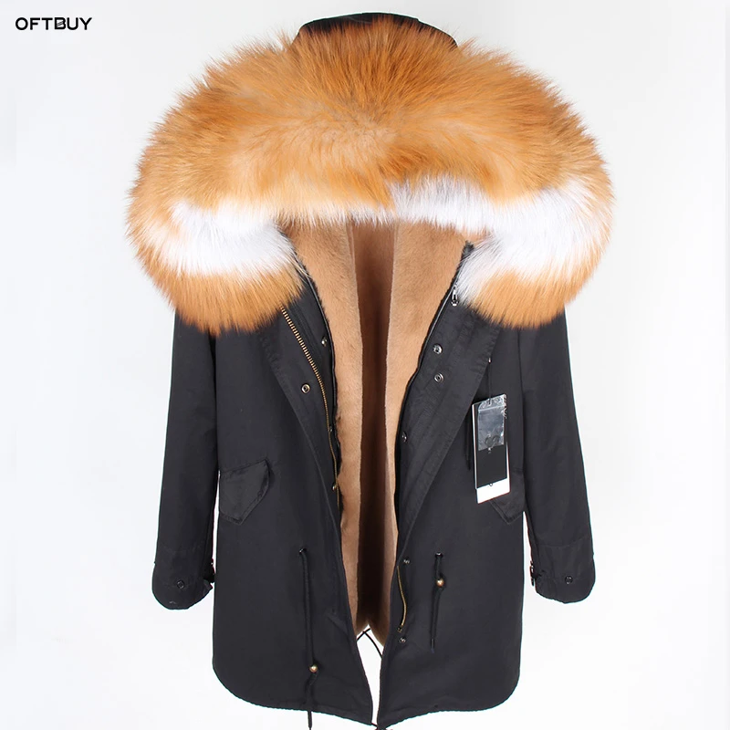 OFTBUY/2021 зимняя куртка для женщин большое пальто с натуральным мехом парка