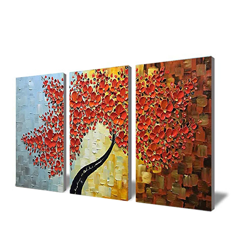 Лаки три экранная комбинация ручная роспись маслом Современная 3D гостиная