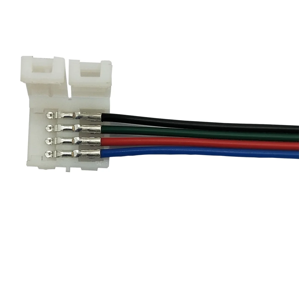 10 шт PCB кабель 4 Pin LED полоса подключения 3528 один цветной адаптер 8 мм световая