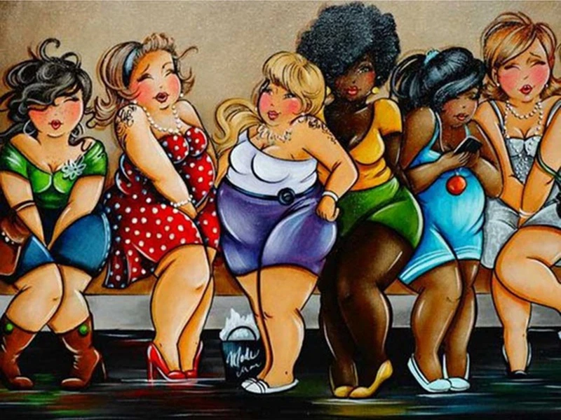 5D алмазная картина Fat Lady Вышивка крестом мультфильм полная квадратная/круглая