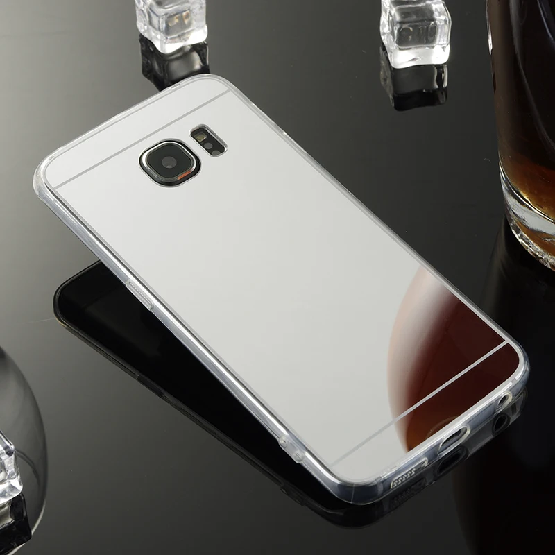 Для Samsung Galaxy S6 Edge Зеркало чехол ТПУ Мягкая задняя крышка для g9250 Чехол сотовый