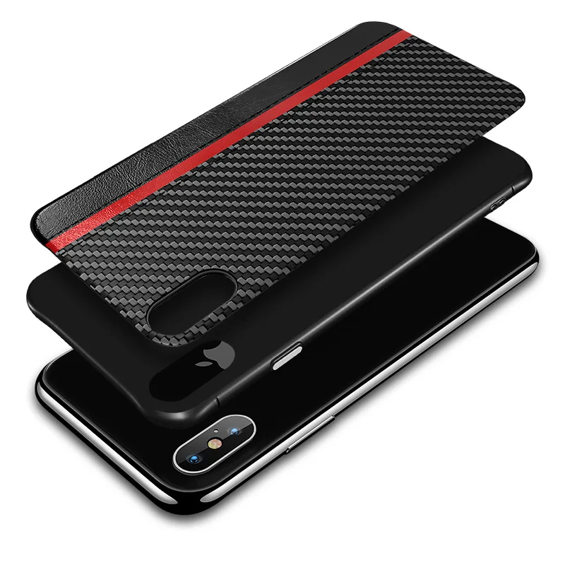 YY case for Xiaomi 9 mobile phone mi protective cover two in one PC carbon fiber color matching leather Scheduled |