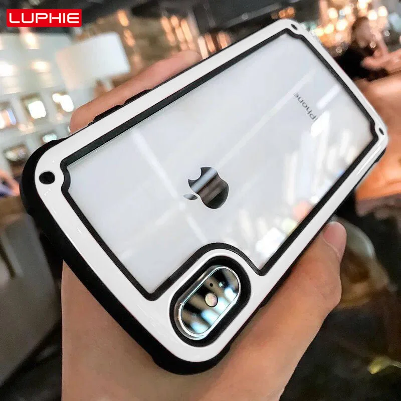 LUPHIE Luxury Transparent Case For iPhone 11 pro Max Shockproof Airbag Cover X XR XS 8 7 6s Plus Cases Coque |