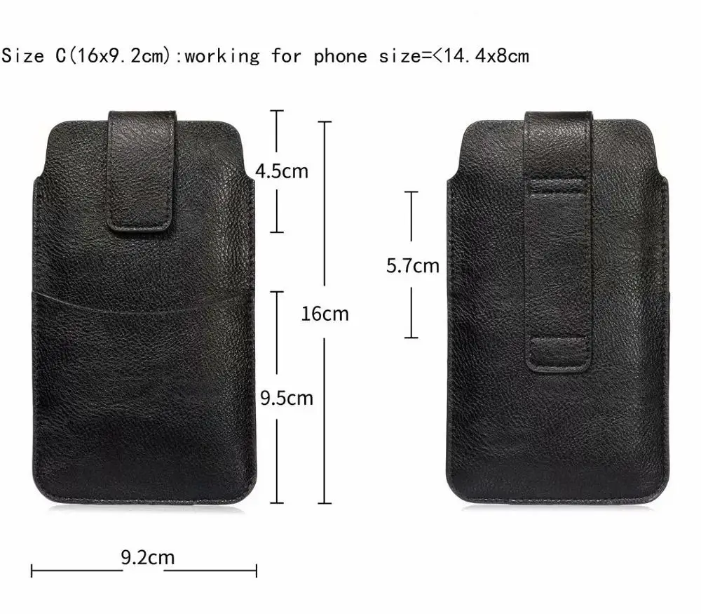 Size C 16x9.2cm Универсальный чехол для sony Xperia Z5 компактный X XZ XZ1 XZ2 XZ3 L1 L2 L3 XA2 XA XA1 ACE E4 ретро кожаный чехол в виде поясной сумки чехол для телефона - Цвет: Size C 16x9.2cm