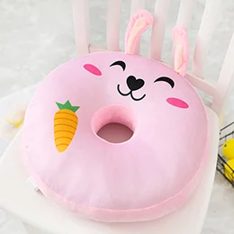 Pink rabbit Пончик подушки для животных мягкая круглая еда плюшевые подушки сиденья декор кролик Свинья медведь Пингвин цыпленок панда собака, коала - Цвет: Pink rabbit