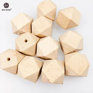 Бусины шестиугольные из бука для прорезывания зубов, 30 мм, 20 шт., Детские аксессуары для прорезывания зубов