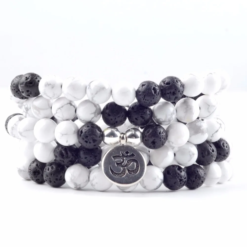 Оптовая продажа браслет из натурального камня Howlite для мужчин 108 шт.