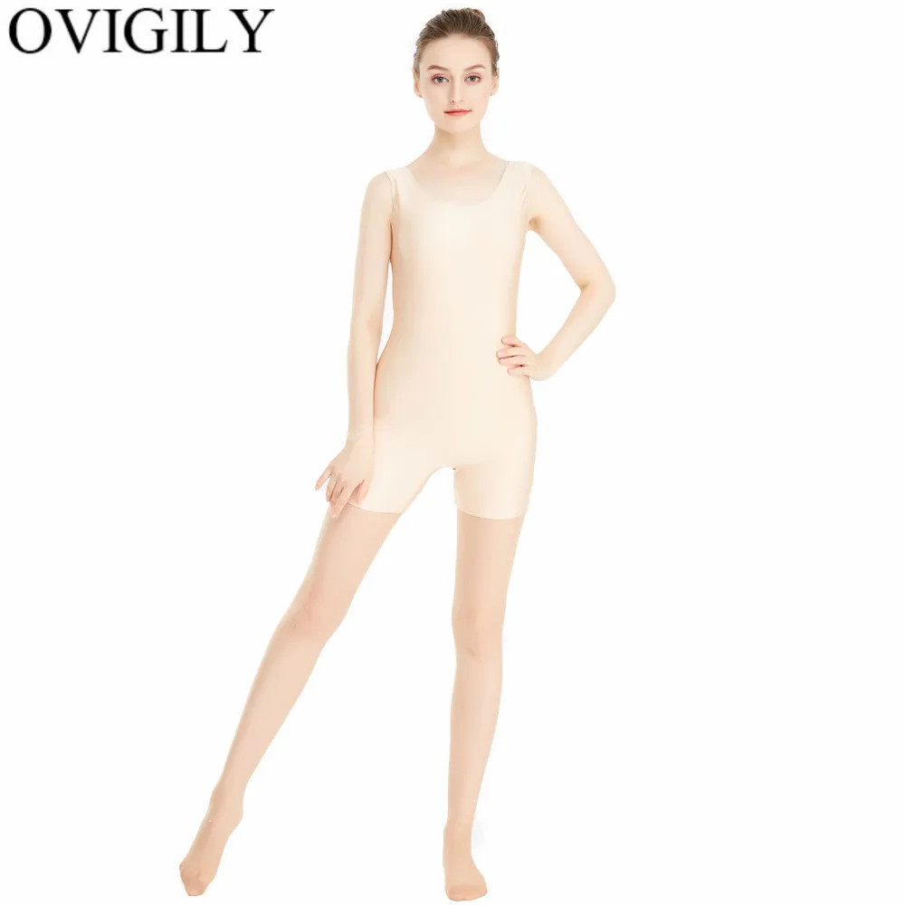 Женский спортивный короткий комбинезон OVIGILY для тренировок и фитнеса черный из