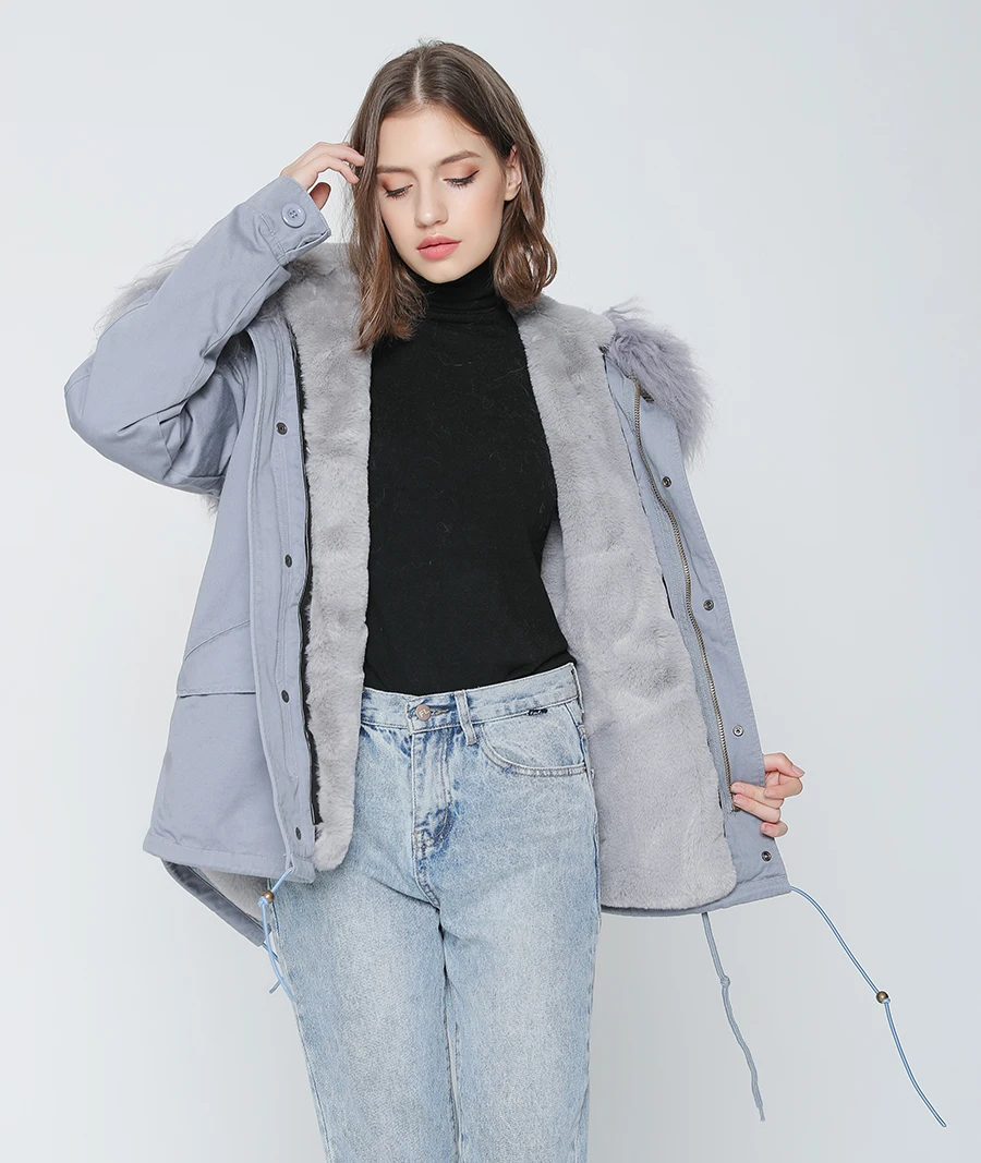 Parka Real Fur Coat Winter Jacket Women Real Mongolia Sheep Fur Parkas Thick Warm Luxury Detachable Outerwear Streetwear