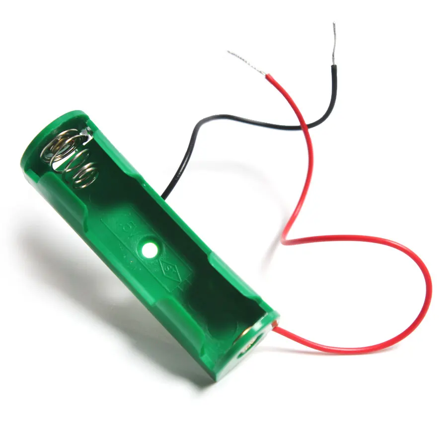 Цветная 1 * AA 5 V Батарейная коробка с проводом свинца пластиковый чехол держатель