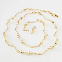 beads necklace yellow gold jewelry necklace 48cm long necklace designs for women fashion jewelry accessory