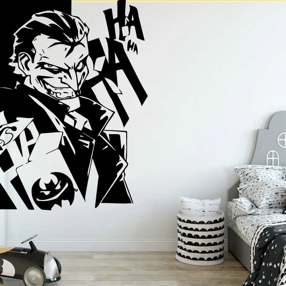 Современный Бэтмен супергерой стикер на стену съемный Diy обои для детских комнат