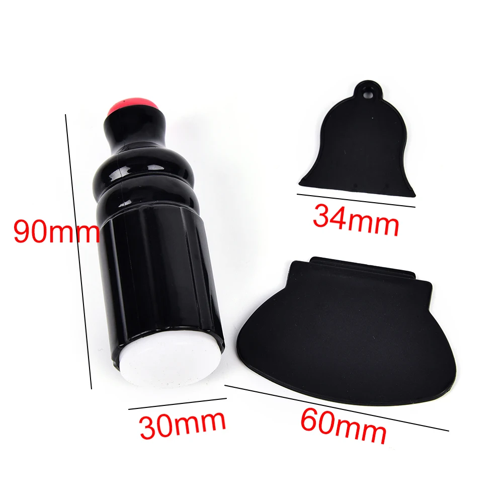 Аксессуары для творчества черная штамп дизайна ногтей 1 набор + 2 скребка | Красота