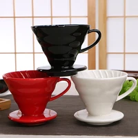 ceramic coffee dripper engine style coffee drip filter cup permanent pour over coffee maker with separate stand for 1 4 cups