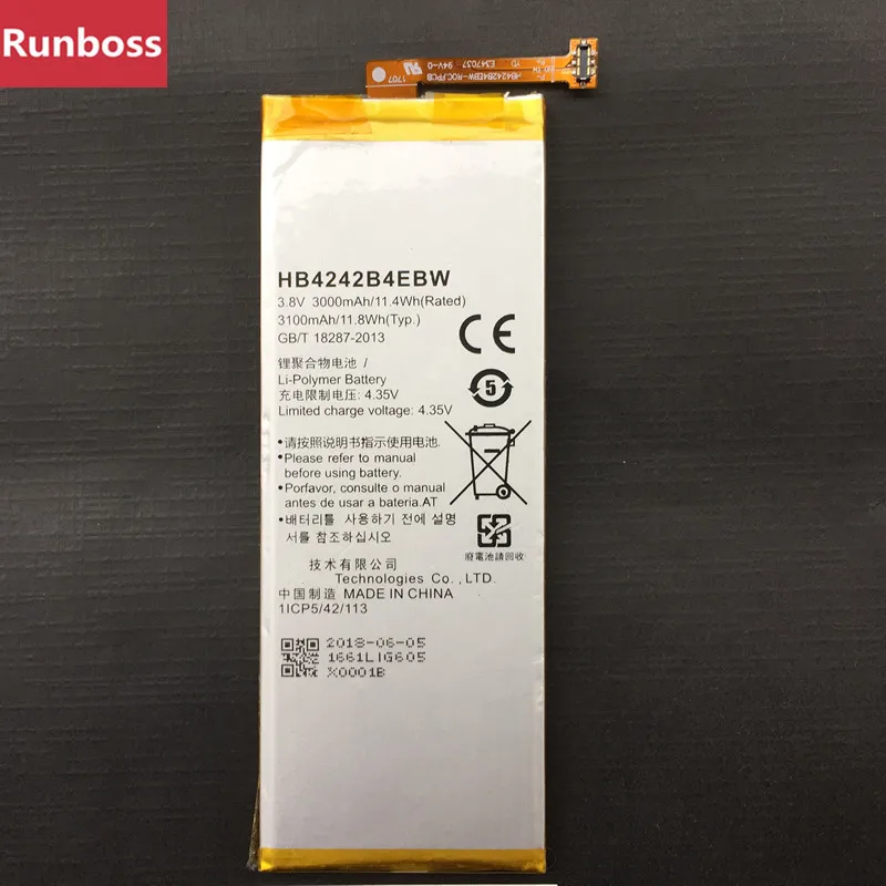 Оригинальный Высокое качество HB4242B4EBW батарея для Huawei Honor 6 /4X /7i /Shot X H60 L02 L04 Che2 L11 3100