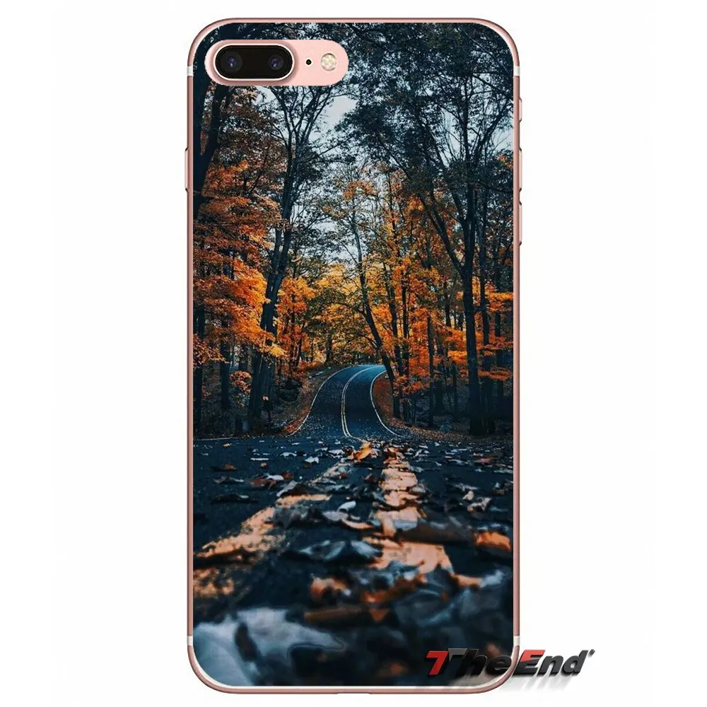 Осенние светящиеся прозрачные чехлы из ТПУ для iPhone X 4 4S 5 5S 5C SE 6 6S 7 8 Plus Samsung Galaxy J1 J3 J5