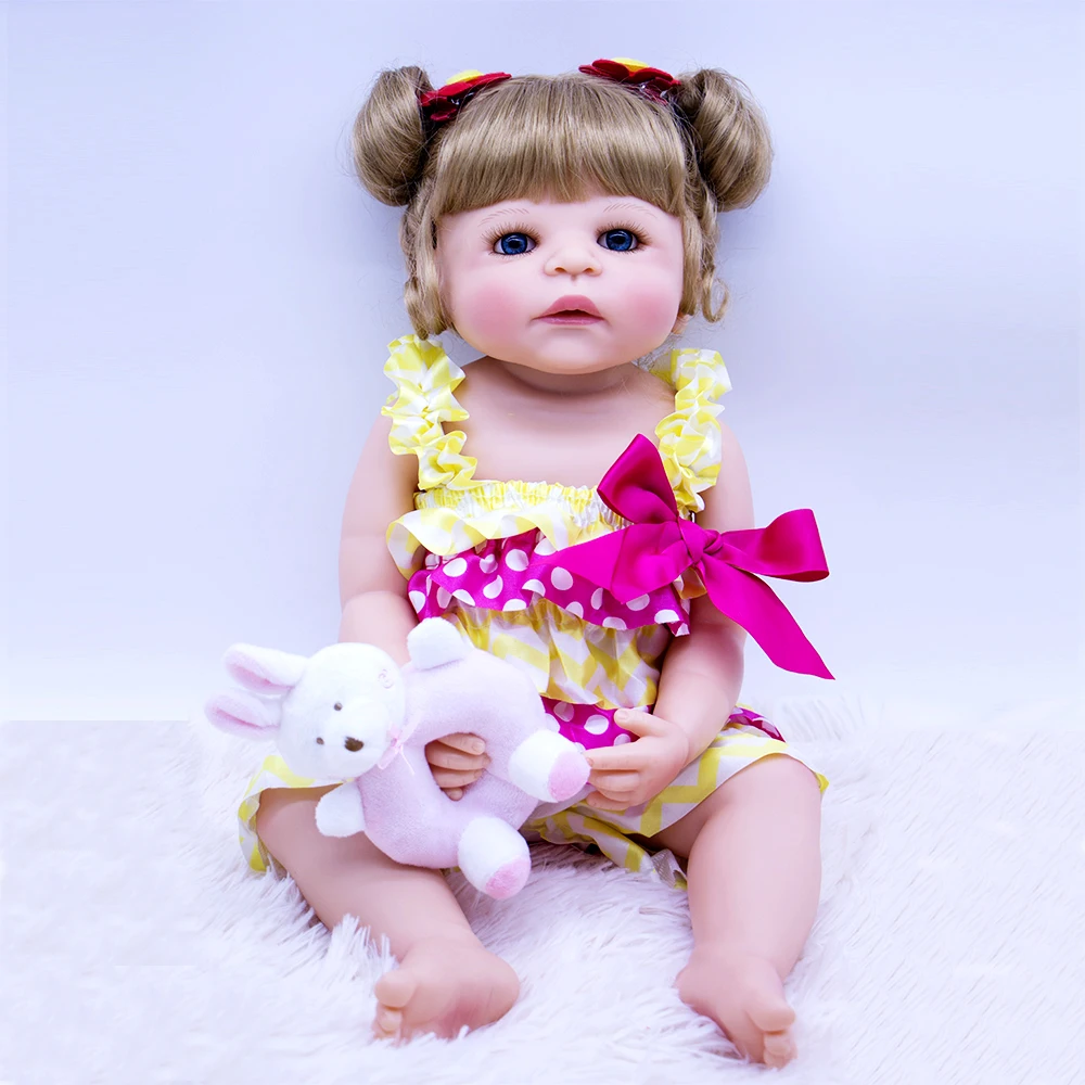 55 см силиконовые куклы Reborn Младенцы Настоящее касание bathe princess bebe playmate как дети