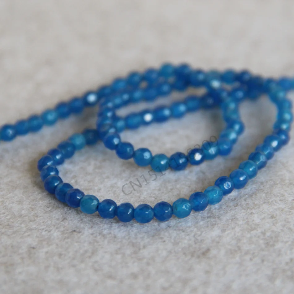 4 мм аксессуары для поделок небесно-голубые Авантюрин Круглые бусины халцедон