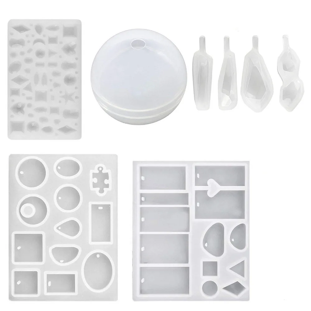 

8pcs Pendant Earring Making Silicone Molds Set DIY Ball Designs Resin Casting Craft Moulds Set Jewelry Making Decoration Tools
