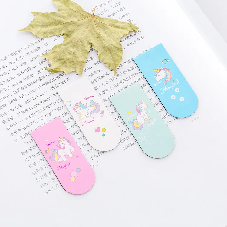Book Accessories Unicorn Magnet Bookmark Cartoon Magnetic Bookmarks For Books 12 PCS/Lot Creative Mini Clip | Канцтовары для офиса