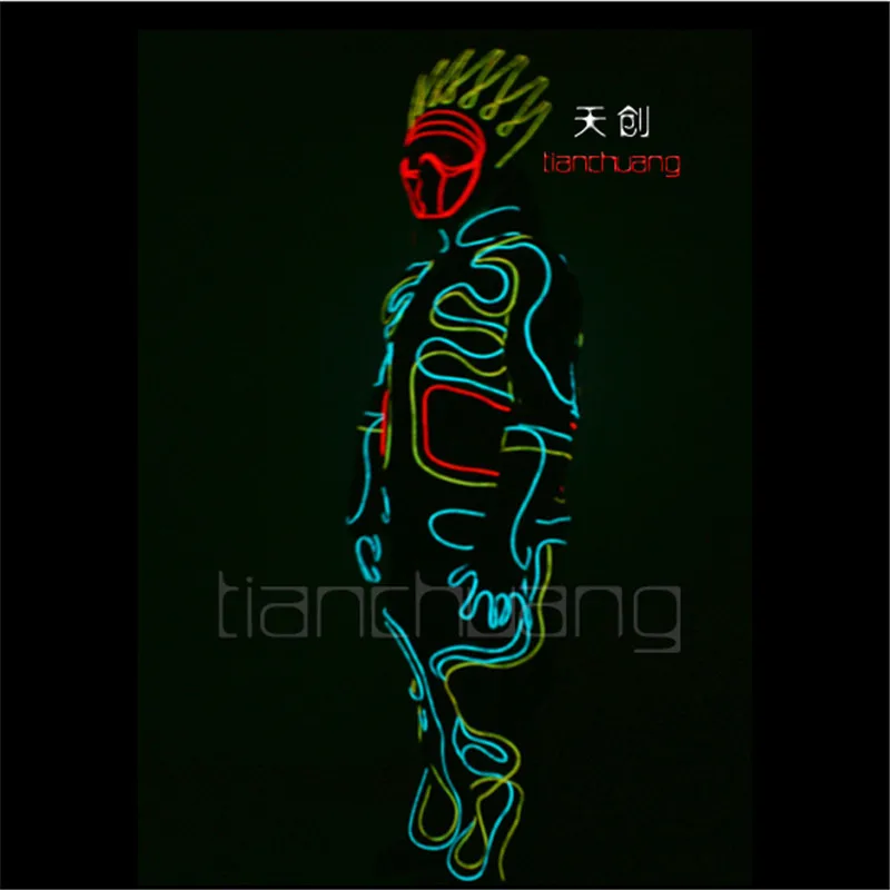 Мужской костюм робота из светодиодов светодиодный светильник