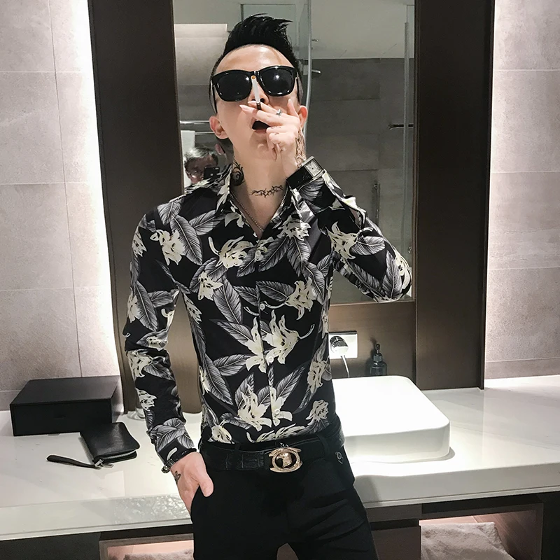 Высокое качество осень мужская рубашка мода Slim Fit Британский Стиль повседневные мужские рубашки с длинным рукавом деловые рабочие рубашки платье для мужчин s
