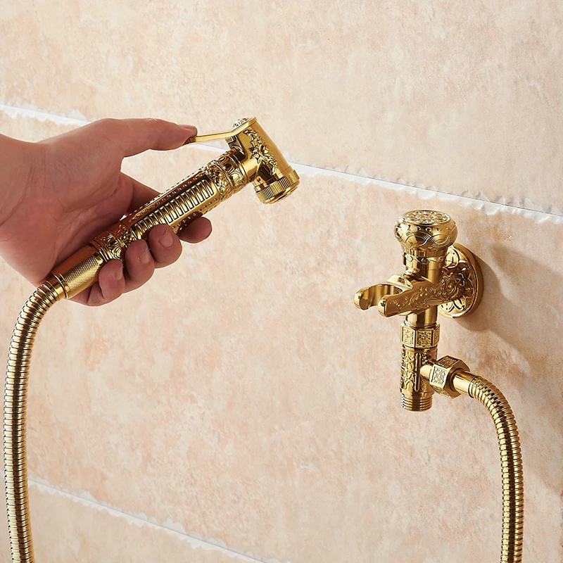 MTTUZK Bidet Faucets Single Cold Brass In Wall Handheld Hygienic Shower Spray Head For Wash Bathroom Toilet Car Rinse Airbrush |