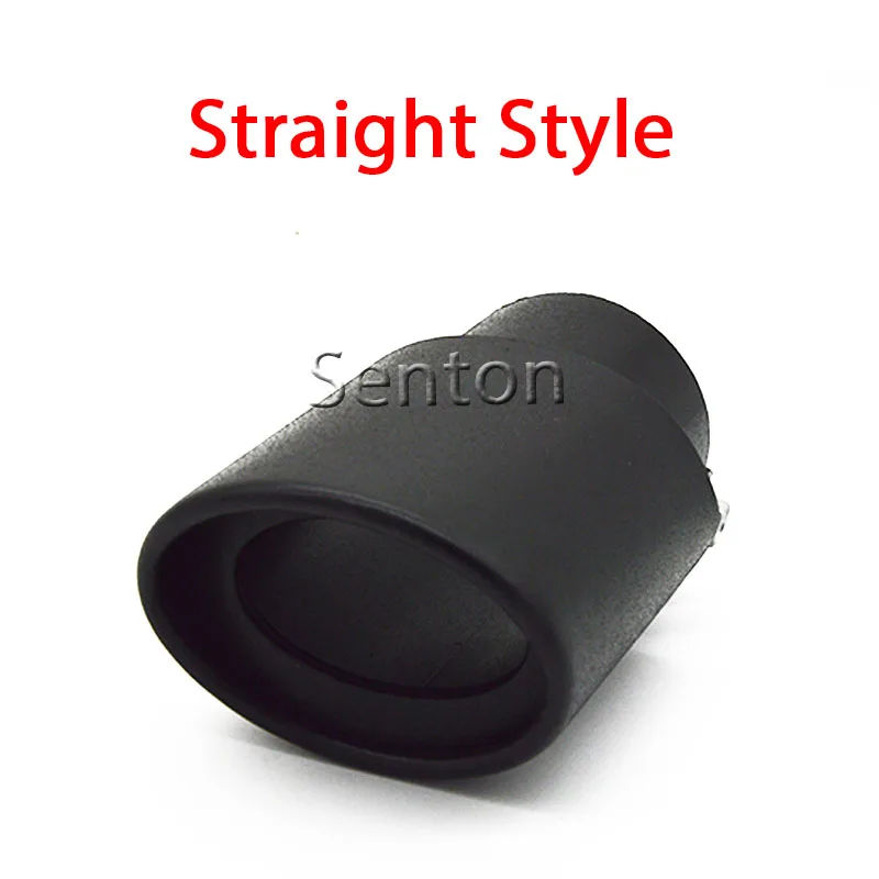 Black Straight Style Автомобильный глушитель выхлопной трубы для Ford Focus mk2 mk3 2 3 1 peugeot 408 207 307 Mazda 2 3 6 5 hyundai accent hyundai solaris i30 аксессуары - Название цвета: Black Straight Style