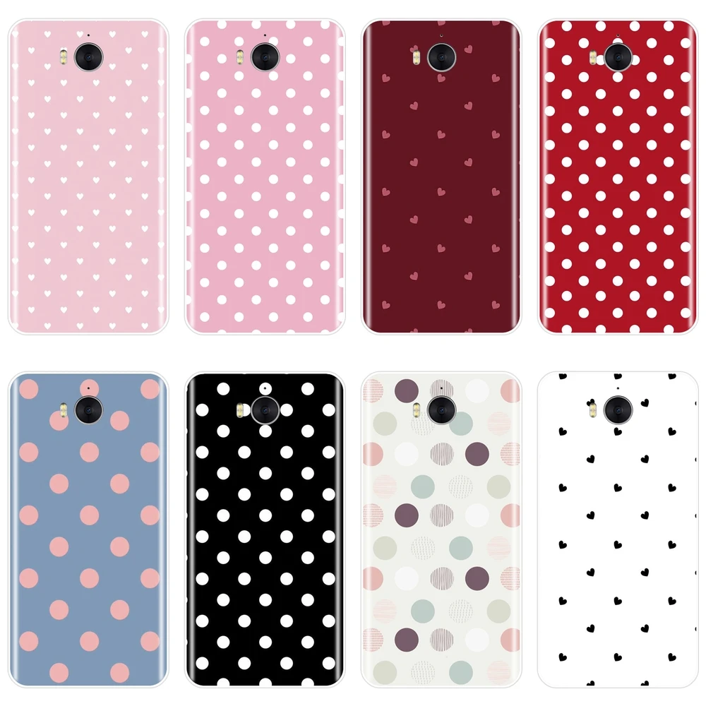 Задняя крышка для huawei Y3 Y5 Y6 II Y7 2017 Pro силиконовый мягкий чехол телефона в горошек с