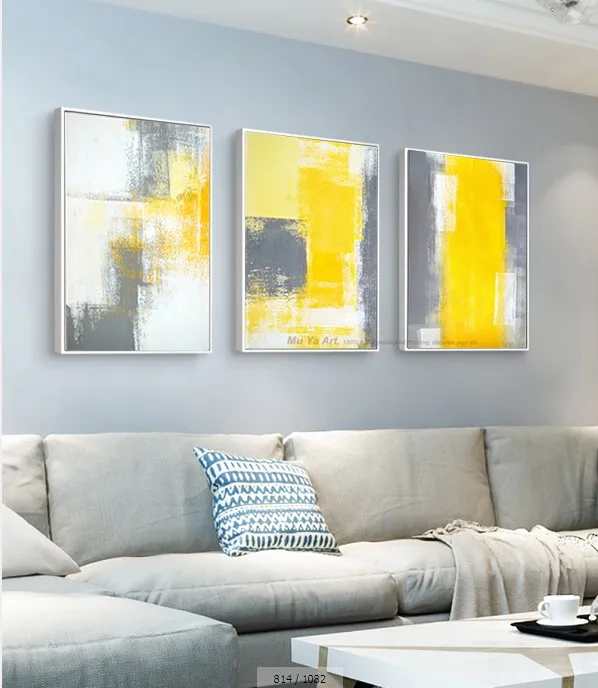Цвет: желтый Cuadros decoracion abstracta quadros de parede para quarto tableau украшение murale salon современные настенные картины для гостиной - Цвет: Цвет: желтый