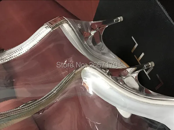 Реальное фото! Новое поступление 2017 брендовые прозрачные ботильоны LTTL на