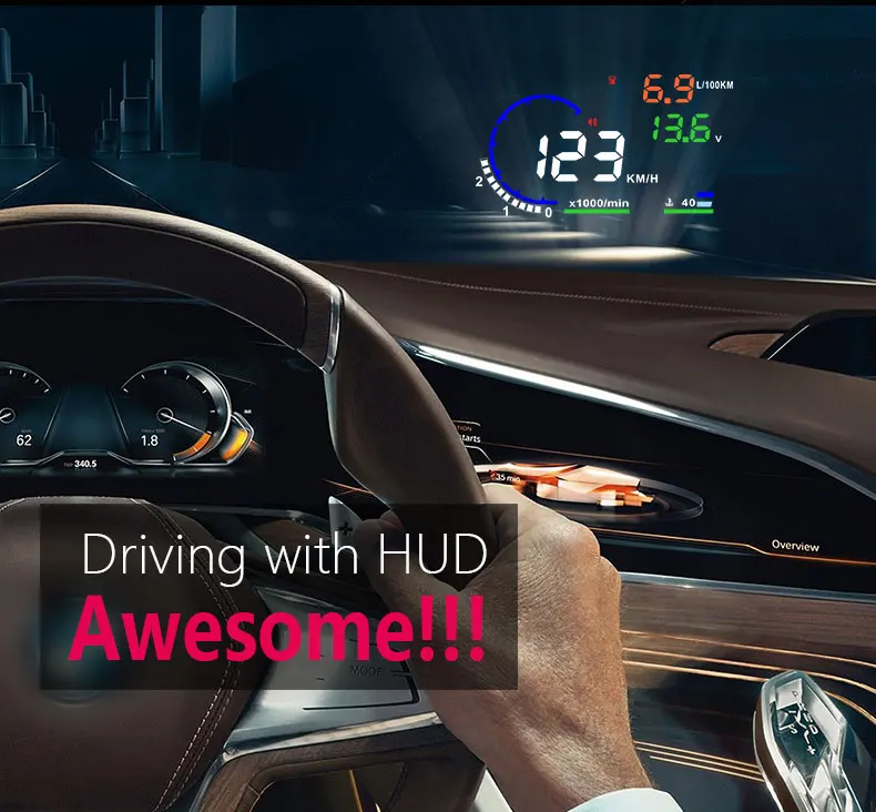 A8 Автомобильный HUD Дисплей OBD II OBD2 Авто Датчик 5," Dash экран проектор