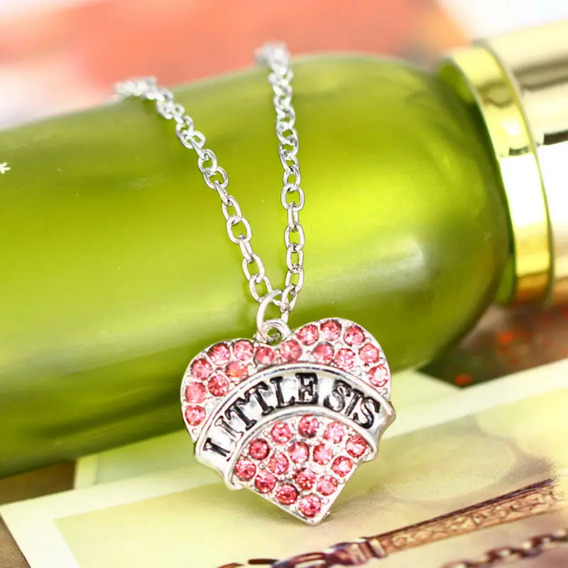 Подвеска в виде сердца из прозрачного кристалла маленькая сестра ожерелье для