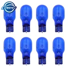LYNOYO 10 шт.лот T15 W16W 12 в 16 Вт ксеноновая лампа галогенная автомобильная лампа галогенные лампы Предупреждающие Огни Авто натуральное стекло синий супер белый 5000K