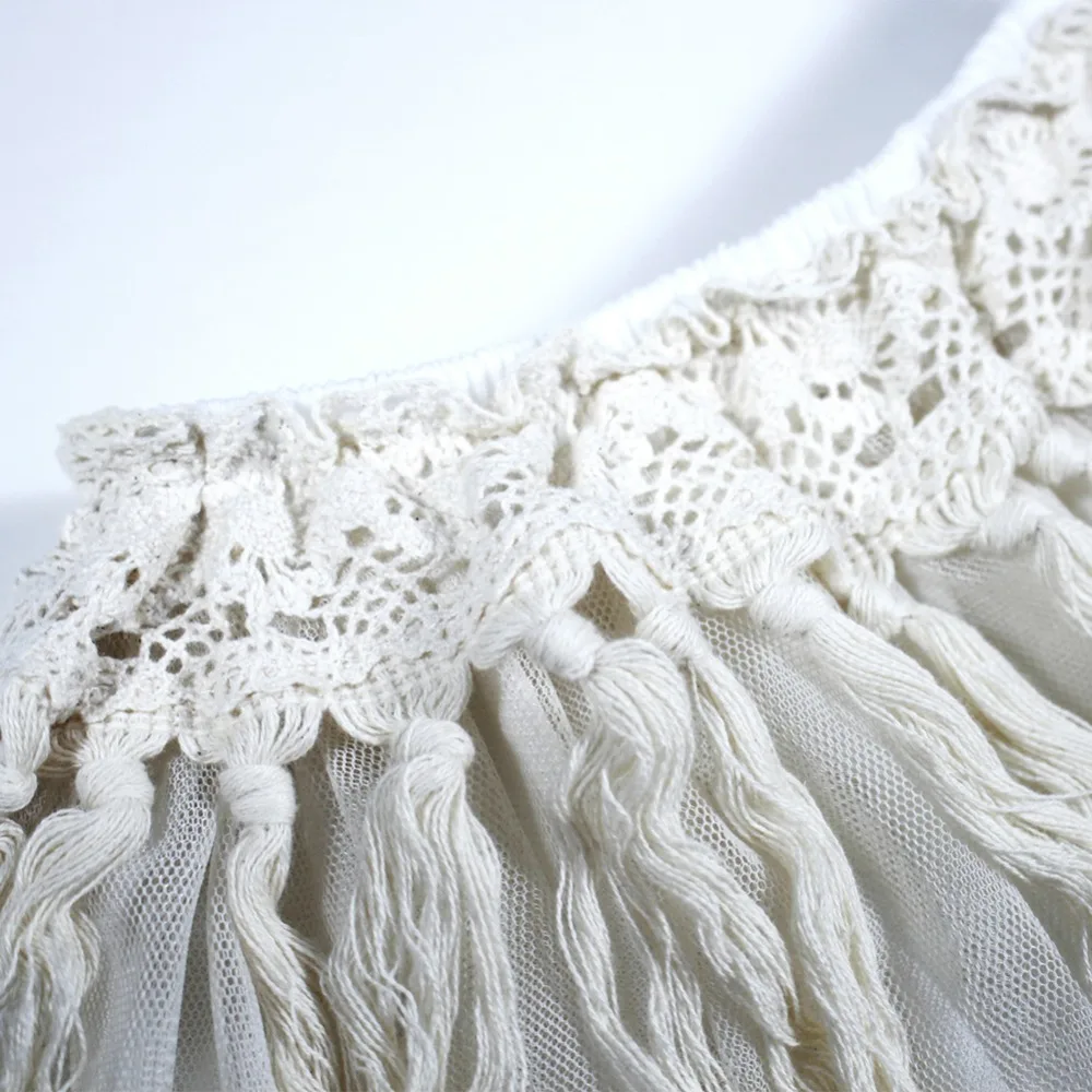 baby girl Summer rice white yarn models in the cloth Peng skirt child girls gauze with a bouffon Tassel fringe skirts |