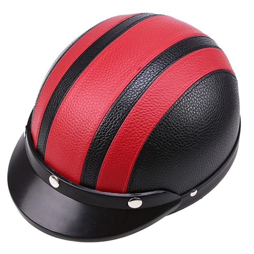 Red Helmet POSSBAY мотоциклетные очки для скутера половина кожа Открытый шлем или козырек УФ очки Ретро Винтаж 54-60 см кафе гонщик шлемы - Цвет: Red Helmet