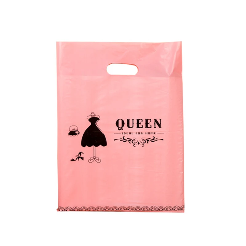 50PCS / LOT More Pattern Plastic Bag With Handles Wedding Gift Thick Boutique Shopping Packaging Handle | Багаж и сумки
