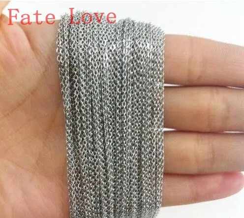 

Fate Love 10meter Lot Wholesale 316L Stainless Steel 2mm/3mm Cross Tone Chain DIY Jewelry Finding For Pendant In Bulk