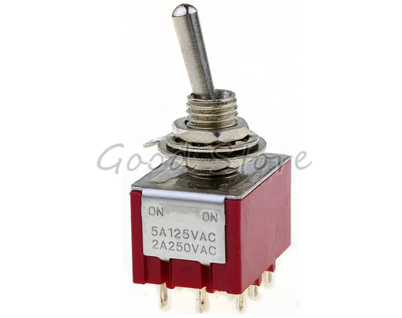 Красный Мини MTS 302 6 мм 9 Pin 2 положения Вкл/вкл 5А/125VAC 2A/250VAC тумблер|Выключатели| |