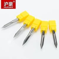 huhao 6mm shank 2 flutes straight engraving bits groove carving v tip end mill woodworking carving tool