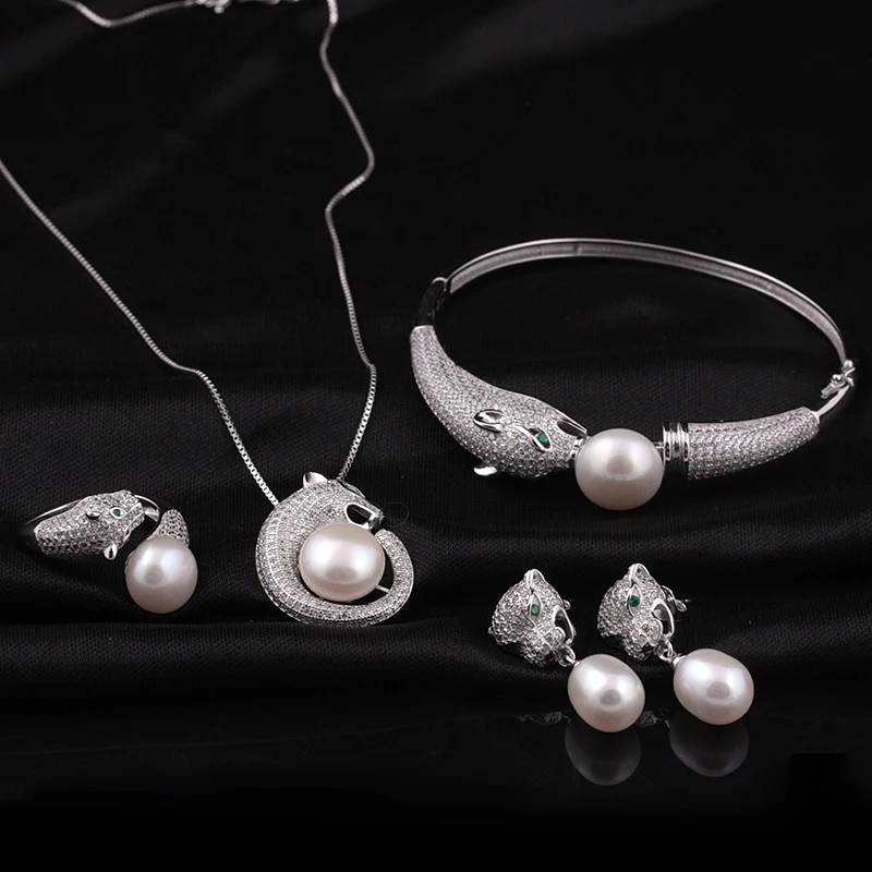 Женский ювелирный комплект из серебра 100% пробы с натуральным жемчугом|jewelry sets for