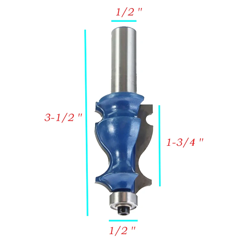 Hot Sale 1PC Blue Ogee Chisel Cutter Router Bit Solid Hardened Steel Body 1/2 inch Shank Drilling For Door Wood Carpentry Tool |