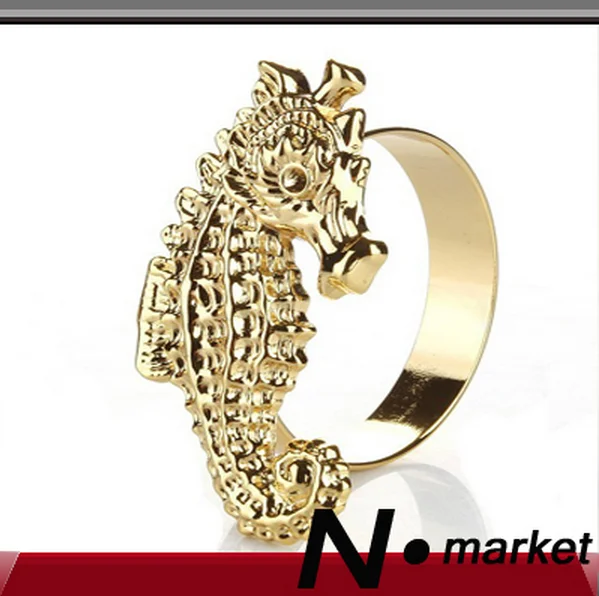 

Hippopotamus Golden Silver Round Napkins Ring For wedding Napkin Holders wedding N.market