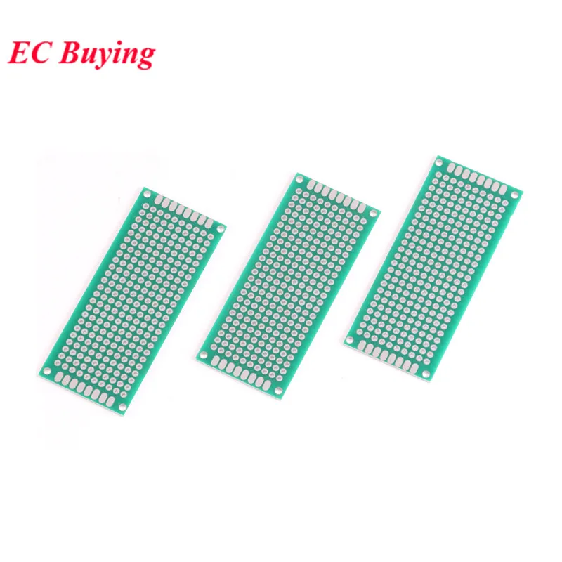 5pcs 3x7cm Double Side Prototype PCB Universal Printed Circuit Board DIY For Arduino 2.54mm Glass Fiber 3*7cm 30x70mm 30*70mm