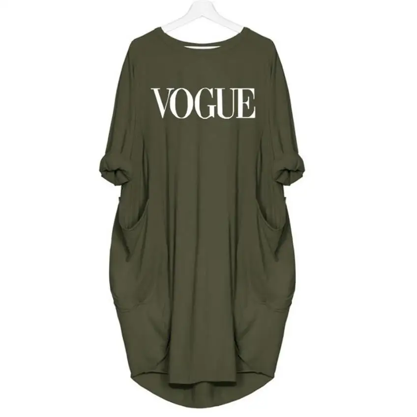 Новинка, модная футболка для женщин, VOGUE, с буквенным принтом, с карманами, топы, Harajuku, футболка размера плюс, с графическим рисунком, женские футболки с открытыми плечами