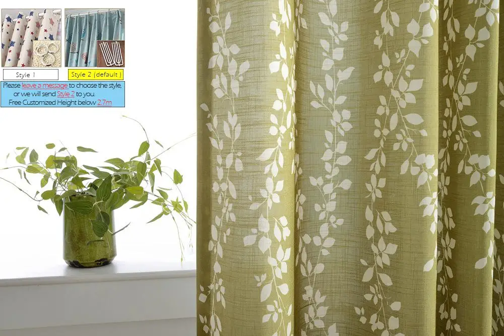 Занавеска с принтом ивы Бамбуковая ткань крестообразная пенька цветные листья