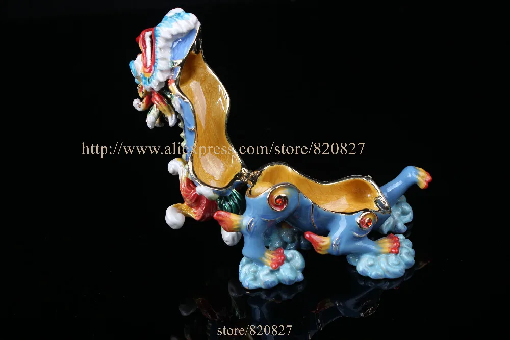 Feng Shui Dragon Trinket Box Asian Unique Home Decorative Box Jewelry Box Dragon Crafts Lucky Bringing Trinket Box 2 pcs pair