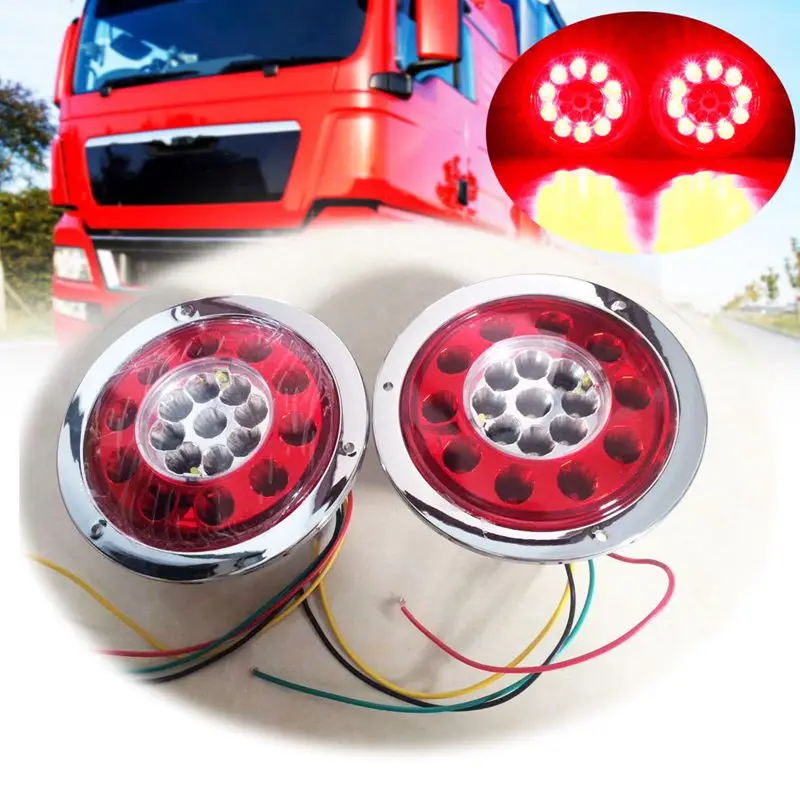 19LED гальванический круглый двухцветный светильник автомобильный прицеп стоп